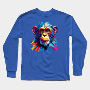 Chimpanzee in Bright Colours Long Sleeve T-Shirt